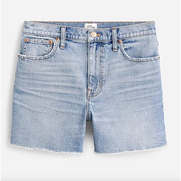 J.Crew Denim High-Rise Women's Size 25 Light Wash Jean Shorts Style AV425 Denim - Picture 2 of 14